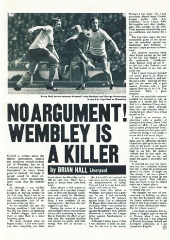 Wembley is a killer, says Brian Hall - Football Monthly