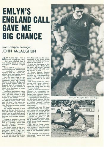 Emlyn's England call gave me big chance, says John McLaughlin - Football Monthly