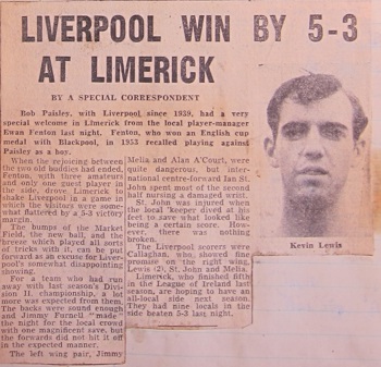 Press report from Ken Charmer's scrapbook