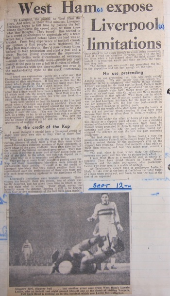 Press report from Ken Charmer's scrapbook