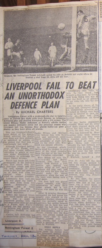 Press report from Ken Charmer's scrapbook