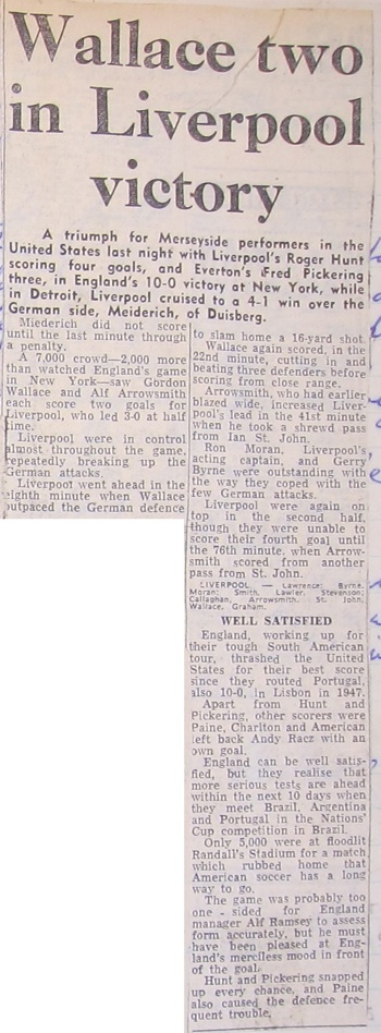 Press report from Ken Charmer's scrapbook