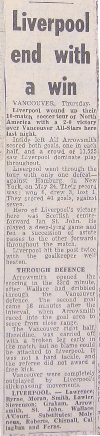 Press report from Ken Charmer's scrapbook