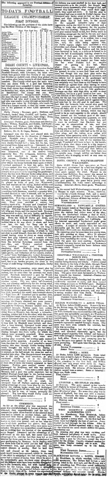 Derby Daily Telegraph report