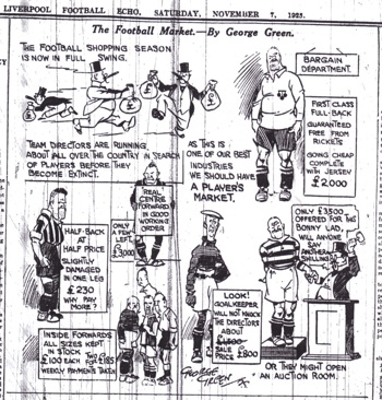Transfer season sketch from the Liverpool Echo