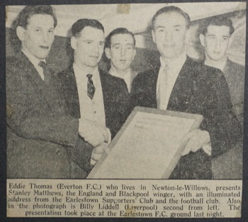 Liddell honours Sir Stanley Matthews - 1958