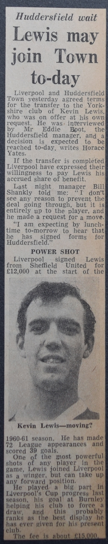 Lewis on the move - August 1963
