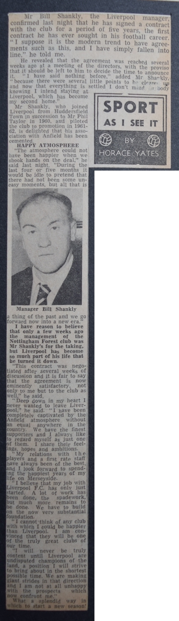 Shankly signs new contract - 1963