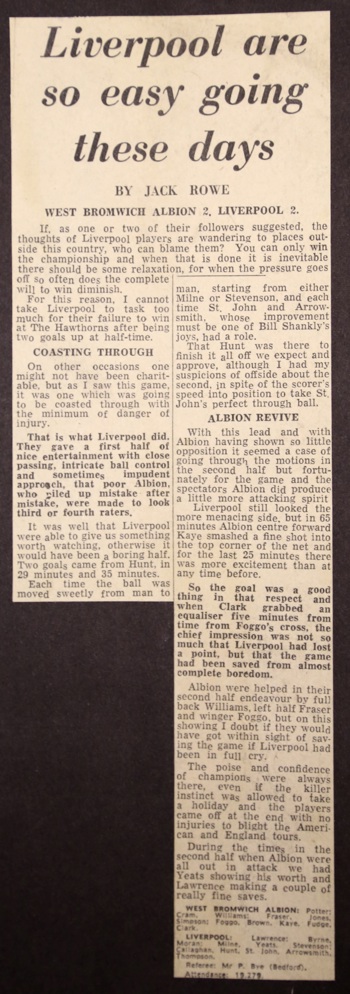 Press report from Adrian Killen's scrapbook