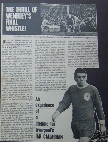 The thrill of Wembley's final whistle, by Ian Callaghan