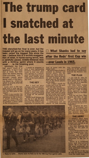 The trump card I snatched at the last minute, by Bill Shankly