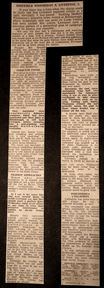 Press report from Adrian Killen's scrapbook