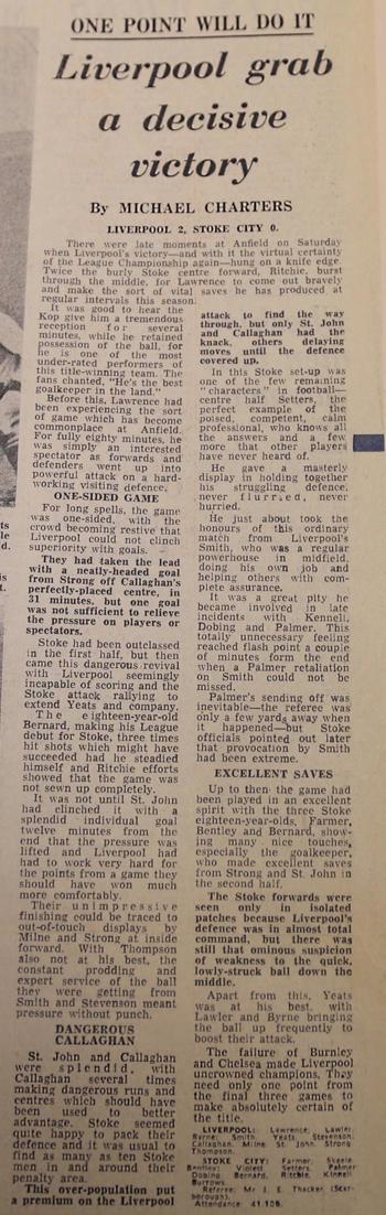 Press report from Adrian Killen's scrapbook