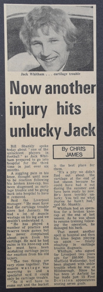 Another injury hits unlucky Jack - 23 August 1972