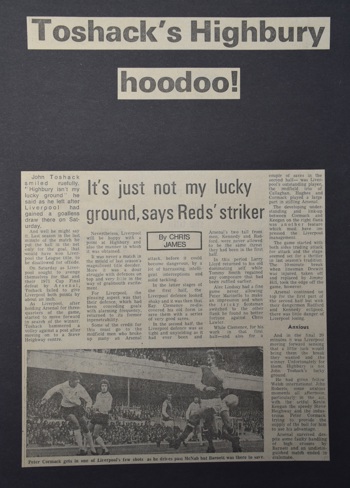 Toshack's Highbury hoodoo!
