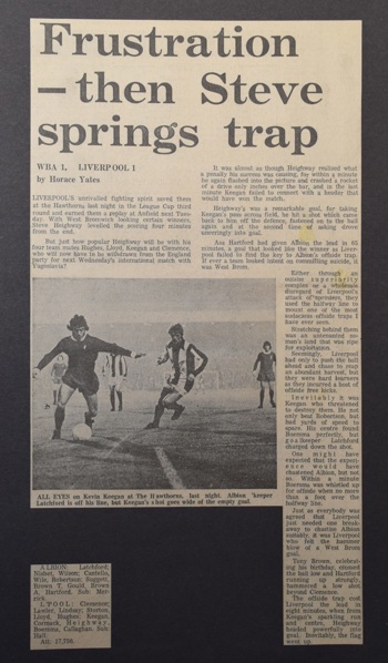 Press report from Adrian Killen's scrapbook