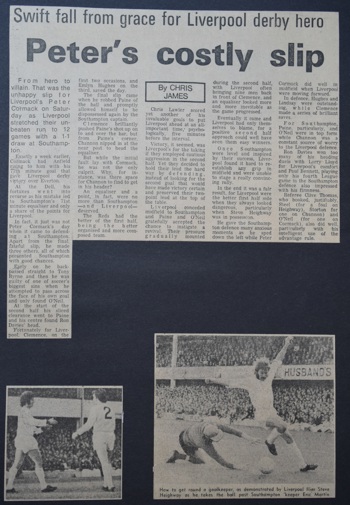 Peter's costly slip - 14 October 1972