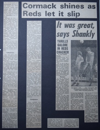 Cormack shines as Reds let it slip - 28 October 1972