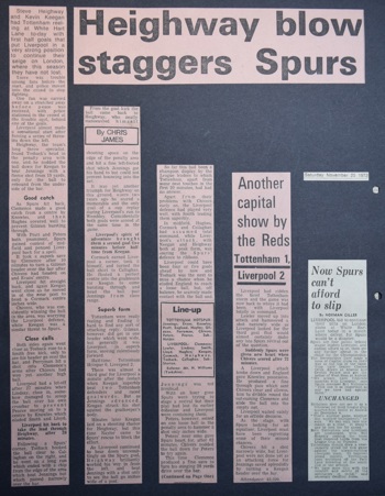 Heighway blow staggers Spurs - 25 November 1972