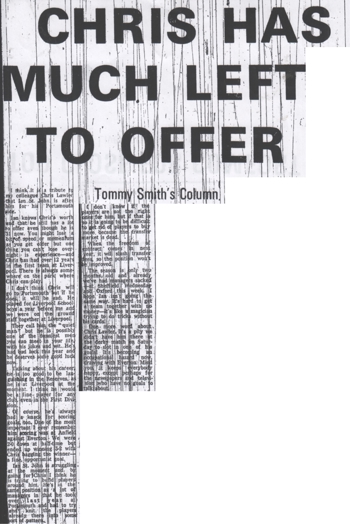 Chris has much left to offer (by Tommy Smith) - 4 October 1975