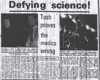 Tosh proves the medics wrong - 4 October 1975