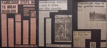 Press reports from Adrian Killen's scrapbook