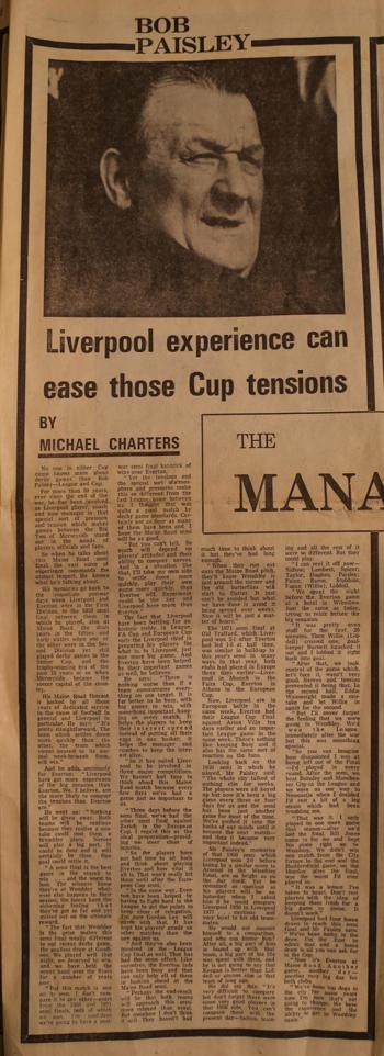 Liverpool experience can ease those Cup tensions - 23 April 1977