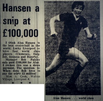 Hansen a snip at £100,000 - 1978