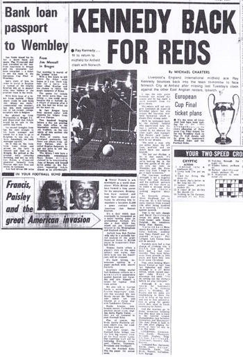 Ray Kennedy back for Reds