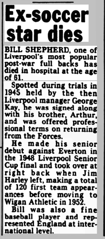 Bill Shepherd dies - 7 January 1983