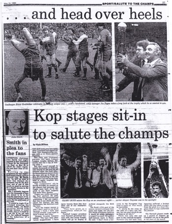 Kop stages sit-in to salute the champs