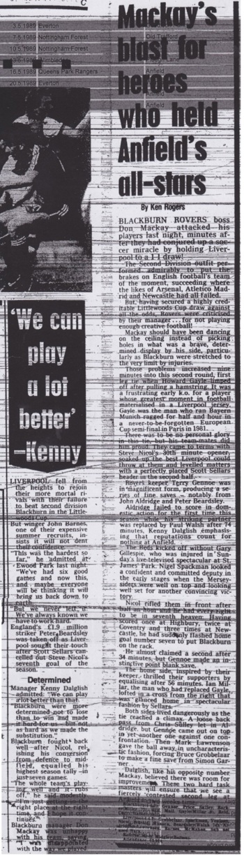 Mackay's blast for heroes who held Anfield's all-stars