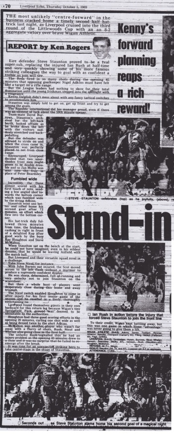 Stand-in Staunton grabs treble!