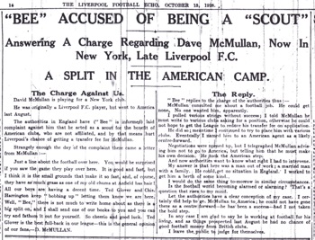 Bee on McMullan's experiences in the USA