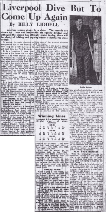 Liverpool wil bounce back - by Billy Liddell