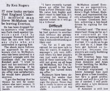 McMahon certain to leave Everton - 11 April 1983