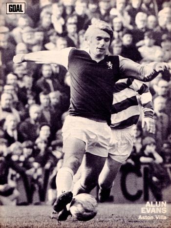 Poster of Evans in an Aston Villa shirt 1973