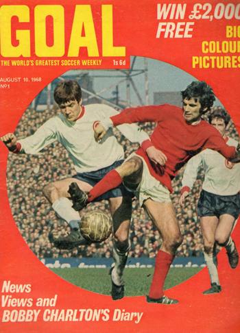 Emlyn on the cover of Goal - 10 August 1968
