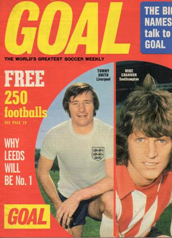 England's Tommy Smith on the cover of Goal 23 August 1973