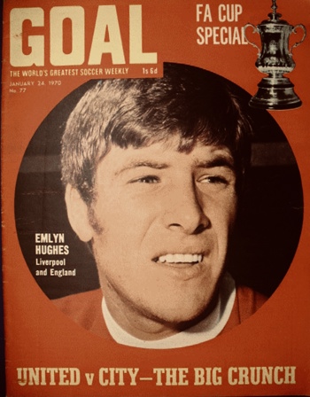 Emlyn Hughes on cover of Goal - Jan 1970