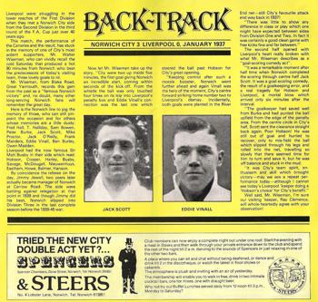 From the Norwich match programme