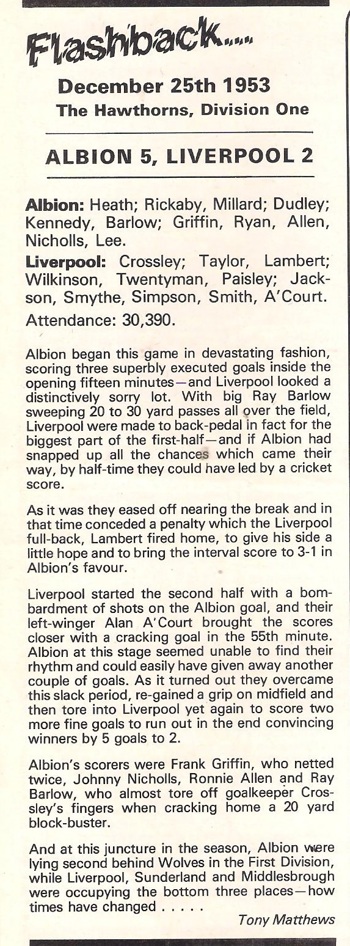 From match programme