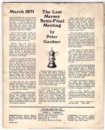 From match programme