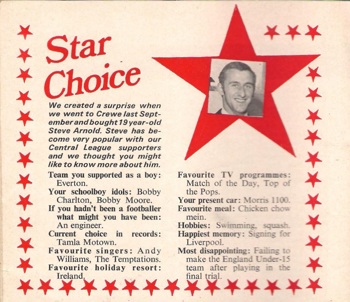 Star Choice from the Liverpool match programme in 1971