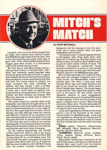 From match programme