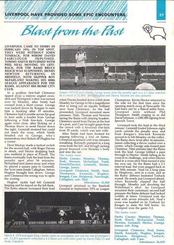 From match programme