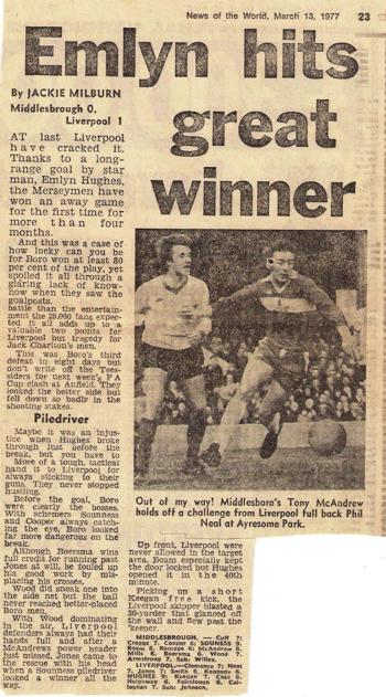 Emlyn hits great winner - 12 March 1977