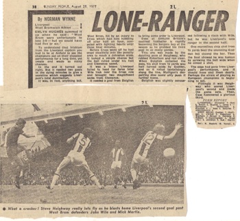 28 August 1977 - Sunday People report on West Brom game