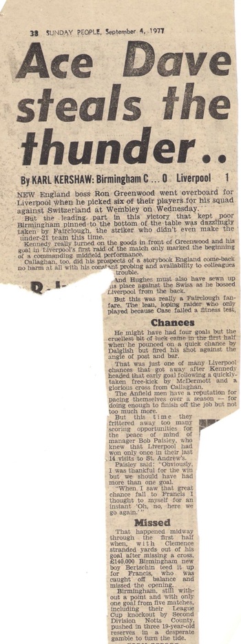 Ace Dave steals the thunder - 3 September 1977