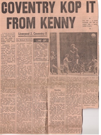 Coventry kop it from Kenny! - 10 September 1977